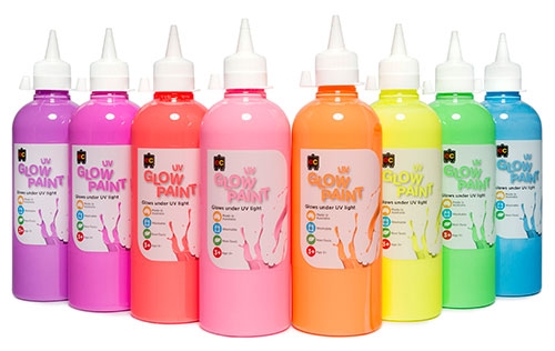 UV Glow Paint 500ml A Set of 8 Colours SAVE 25%